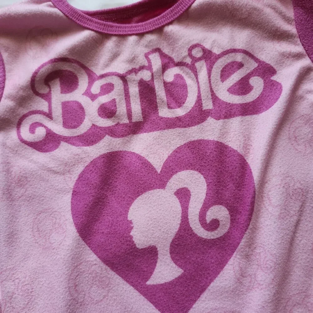Barbie Pink Fleece Long Sleeve Girl's Size L 10/12